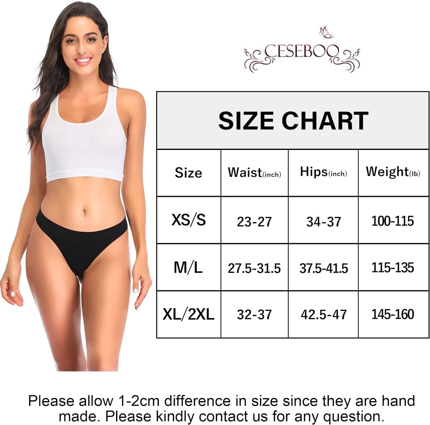 Ceseboo Thongs for Women, Womens Thongs Seamless Thongs Underwear for Women Low Waist No Show Thong 10 Pack - Multicolored C / X-Large-XX-Large