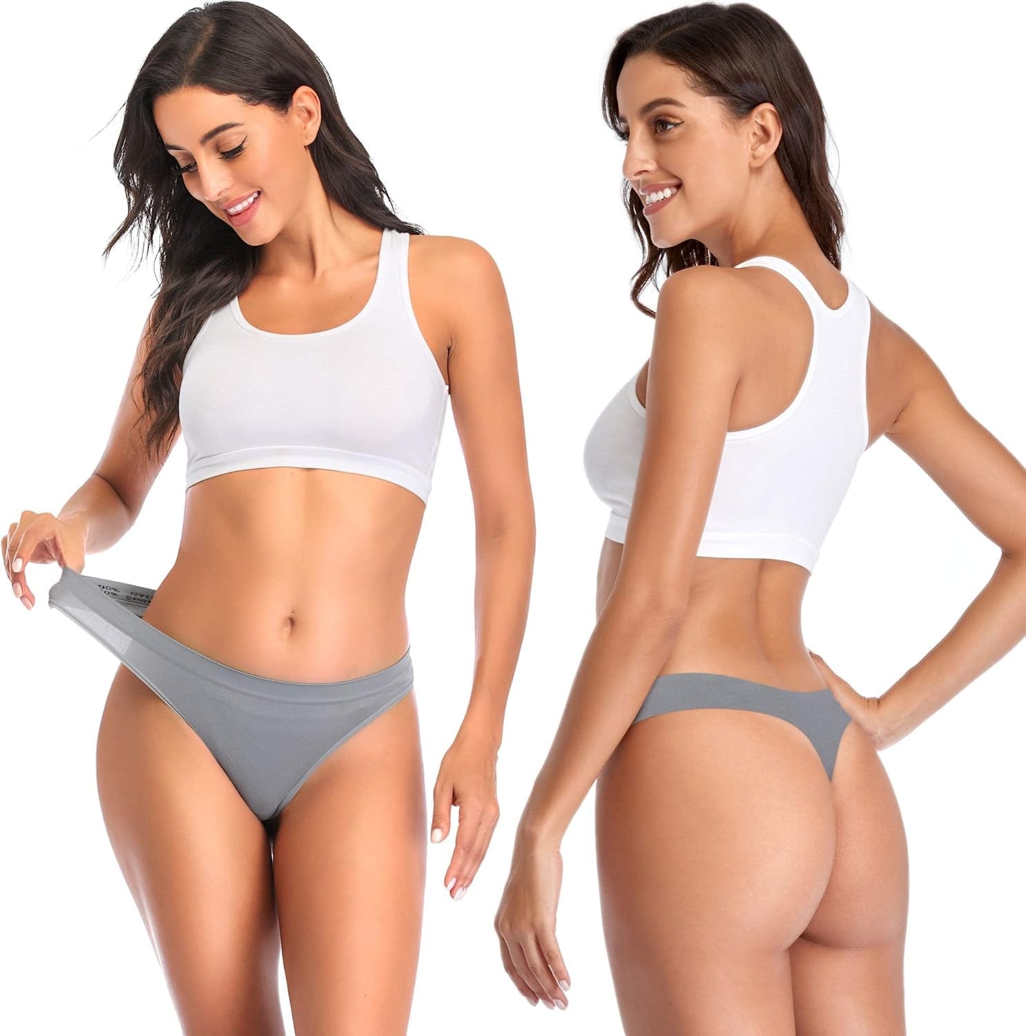 Ceseboo Thongs for Women, Womens Thongs Seamless Thongs Underwear for Women Low Waist No Show Thong 10 Pack - Multicolored C / X-Large-XX-Large