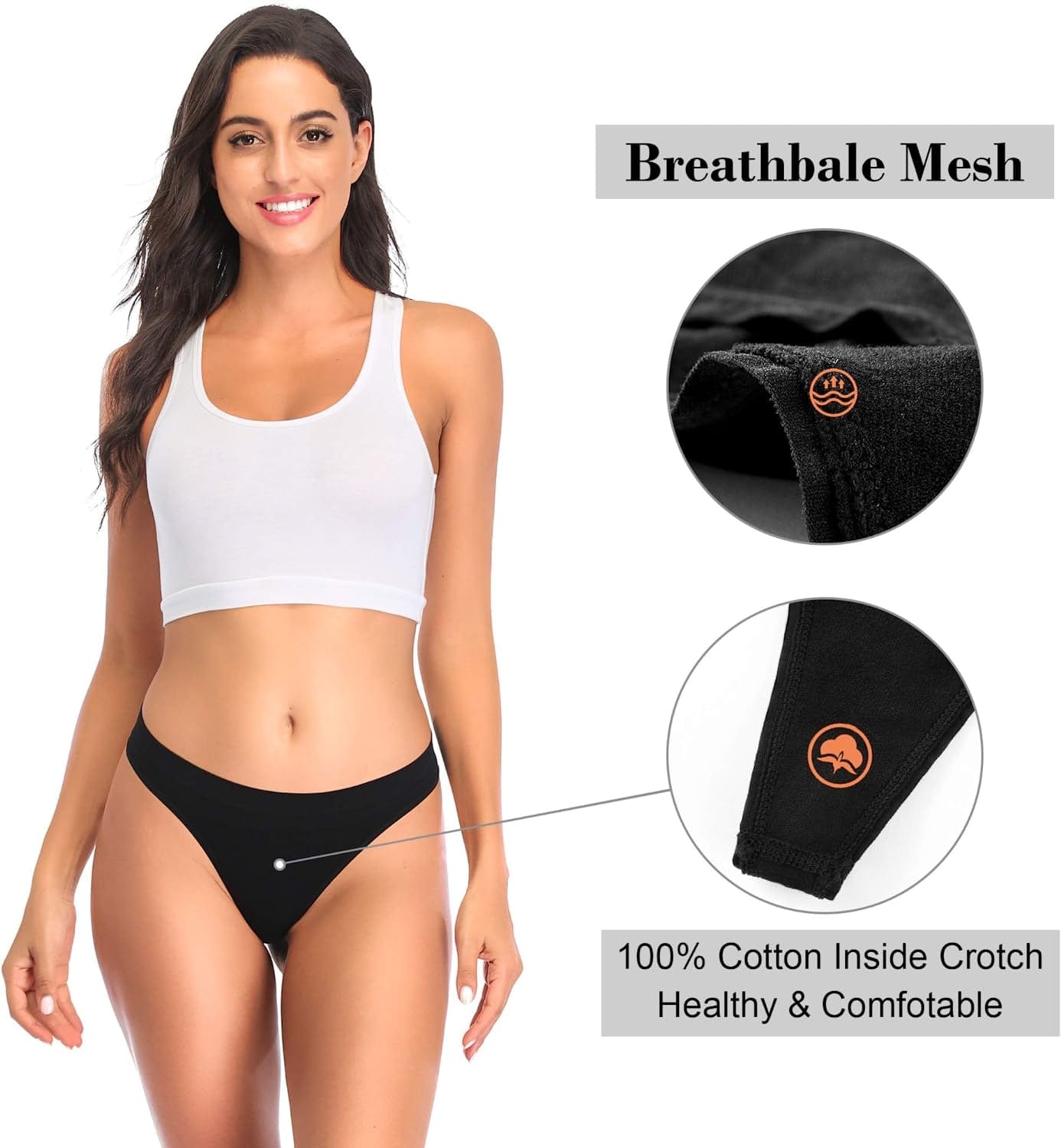 Ceseboo Thongs for Women, Womens Thongs Seamless Thongs Underwear for Women Low Waist No Show Thong 10 Pack - Multicolored C / X-Large-XX-Large