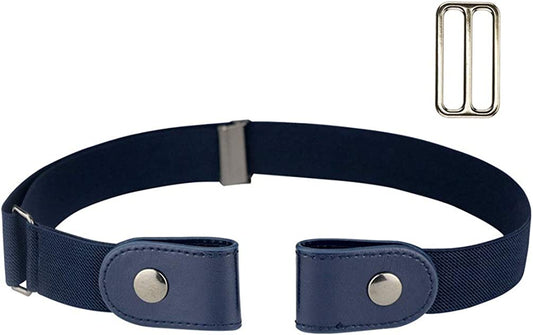 No Buckle Stretch Belt for Women/Men Invisible Elastic Buckle Free Belts Apparel & Accessories > Clothing Accessories > Belts macoking Navy Waist 32"-60"