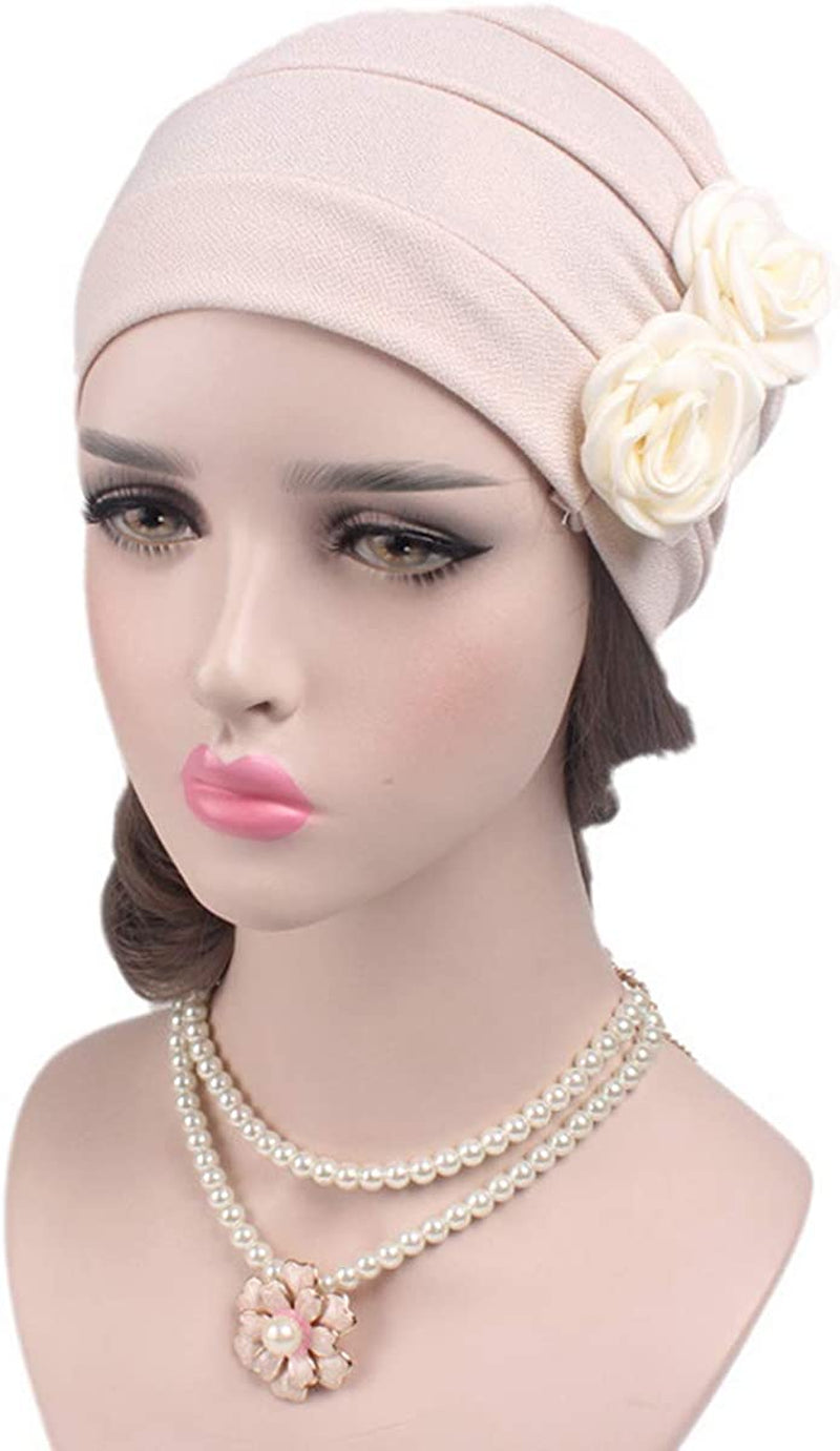 Ever Fairy 3 Colors Chemo Cancer Head Scarf Hat Cap Ethnic Cloth Print Turban Headwear Women Stretch Flower Muslim Headscarf (3 Colors Back-H1) Apparel & Accessories > Clothing Accessories > Headwear Ever Fairy