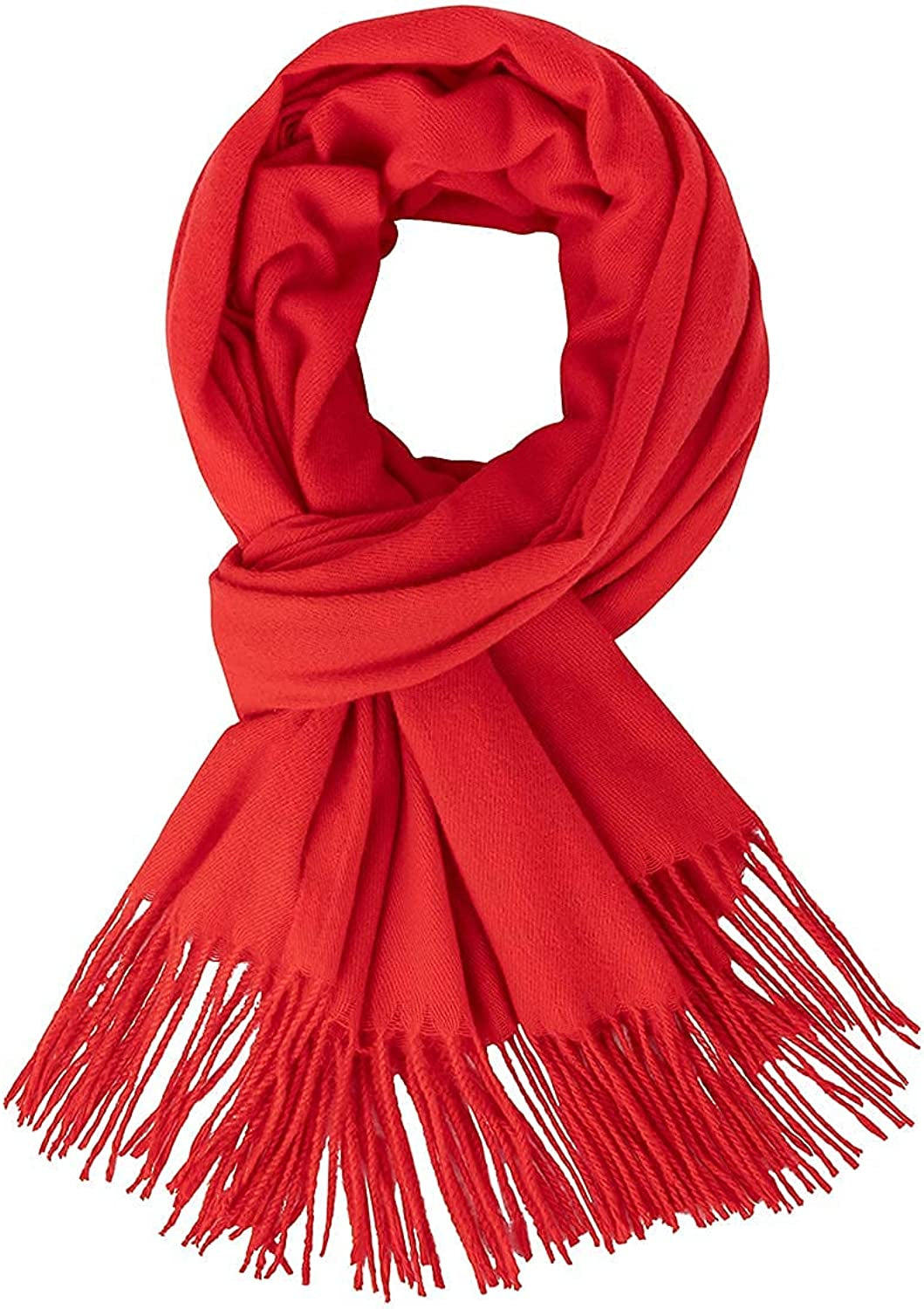 Century Star Women'S Fall Winter Scarf Classic Tassel Plaid Scarf Warm Tartan Wrap Shawl Apparel & Accessories > Clothing Accessories > Scarves & Shawls Century Star Red One Size