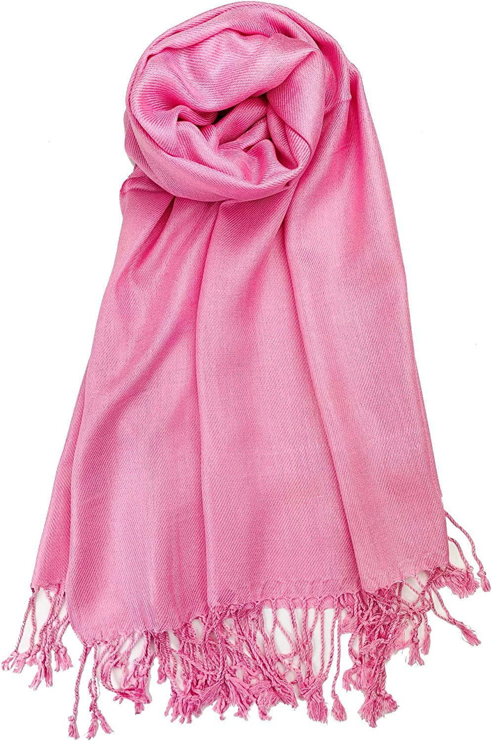 Plum Feathers Premium Solid Color and Metallic Fashion Scarf, Womens Pashmina Shawl Wrap with Fringes Apparel & Accessories > Clothing Accessories > Scarves & Shawls Plum Feathers Pink