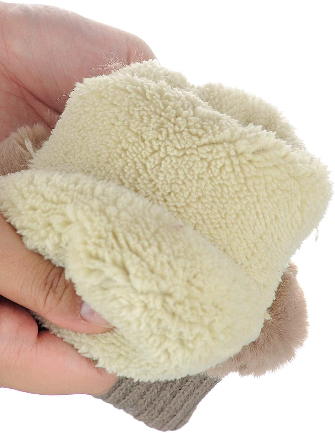 C.C Women'S Faux Fur Wrist Length Fingerless Sherpa Lined Convertible Mittens Gloves Apparel & Accessories > Clothing Accessories > Gloves & Mittens C.C