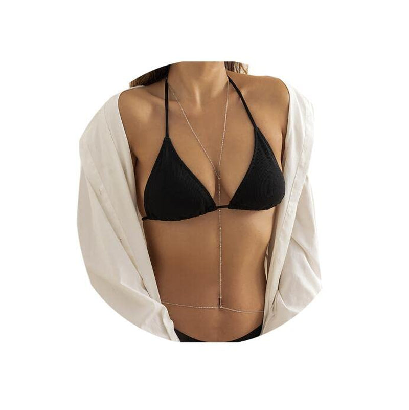Jerany Boho Gold Body Chain Small Bead Sexy Bra Bikini Waist Body Necklace Beach Body Chains for Women and Girls Apparel & Accessories > Jewelry > Body Jewelry Jerany Boho