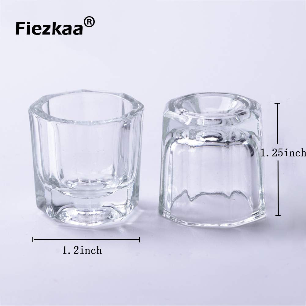 Fiezkaa 2Pcs Dappen Dish for Acrylic Nails, Clear Glass Acrylic Nail Monomer Liquid Bowl, Acrylic Powder Holder, Acrylic Glass Jar Dampen Dish Liquid Cup for Nail Art Manicure Care Tools Health & Beauty > Personal Care > Cosmetics > Cosmetic Tools > Nail Tools fiezkaa