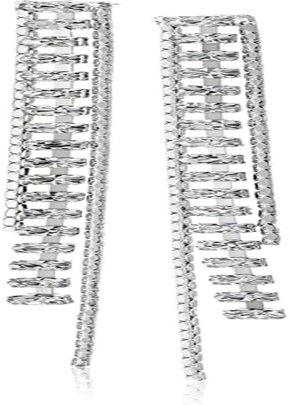 GUESS "Basic" Silver Crystal Rhinestone Linear Drop Earrings Apparel & Accessories > Jewelry > Earrings GUESS
