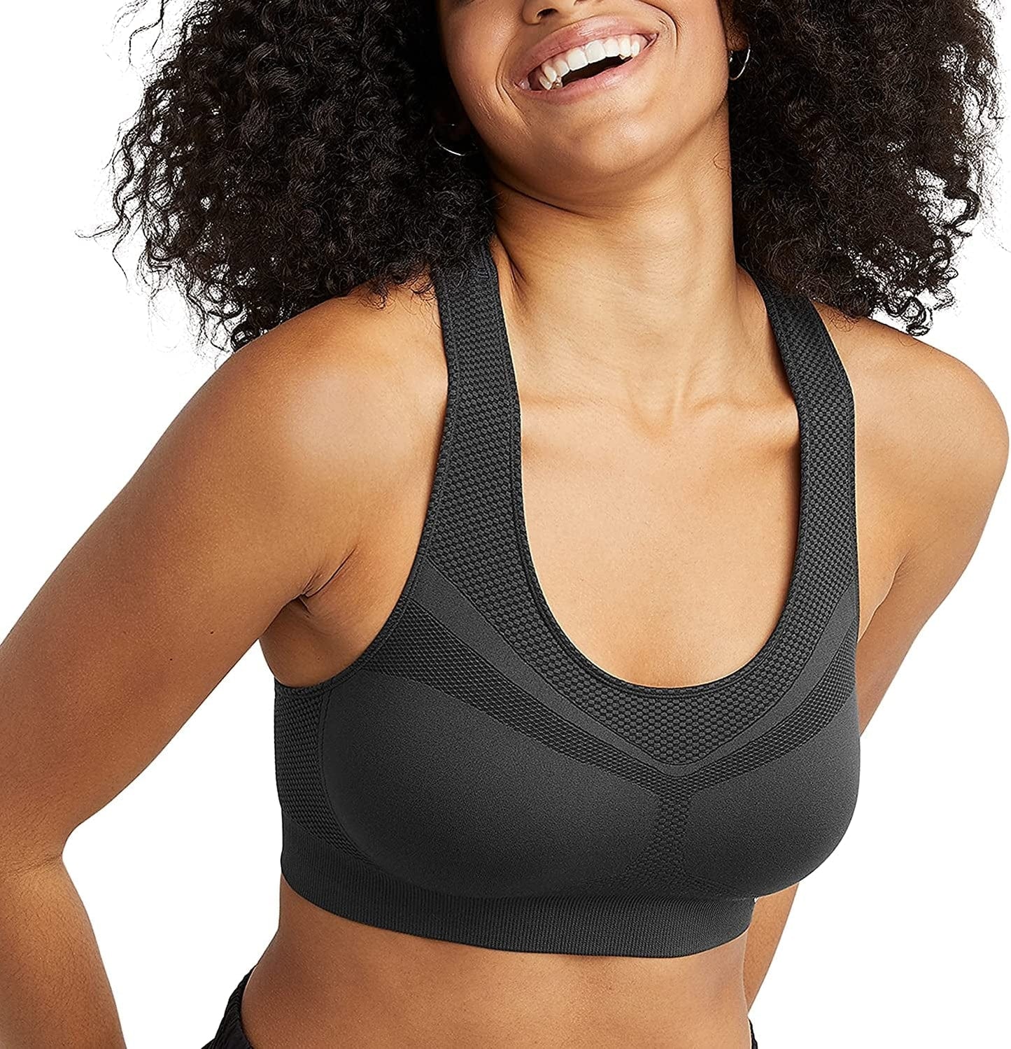 Champion Women'S Infinity Racerback Sports Bra for Women, Moisture-Wicking Sports Bra for Women Black / Small