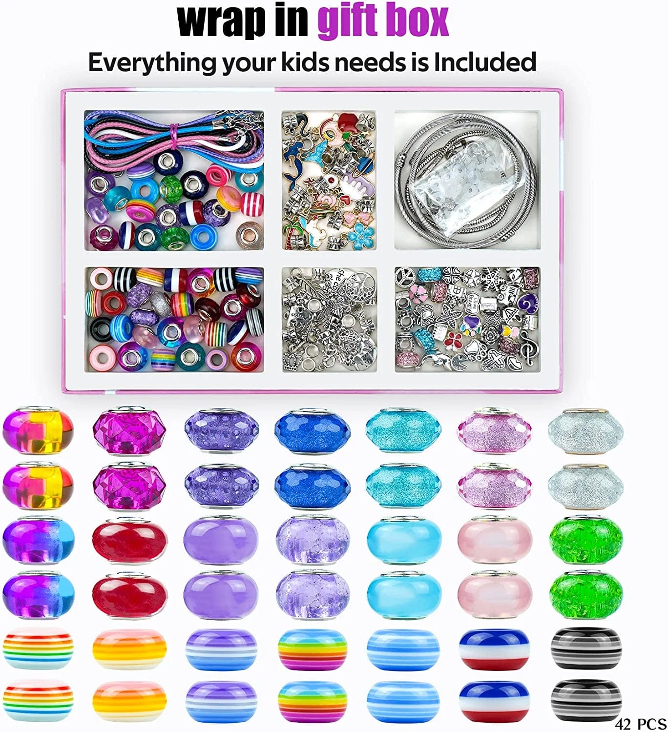 Charm Bracelet Making Kit, 150 Pcs Jewelry Making Supplies Including European Beads Charm Pendants Snake Chains, Unicorn Gifts Set for Teen Girls Arts and Crafts for Kids Ages 5 6 7 8 9 10-12
