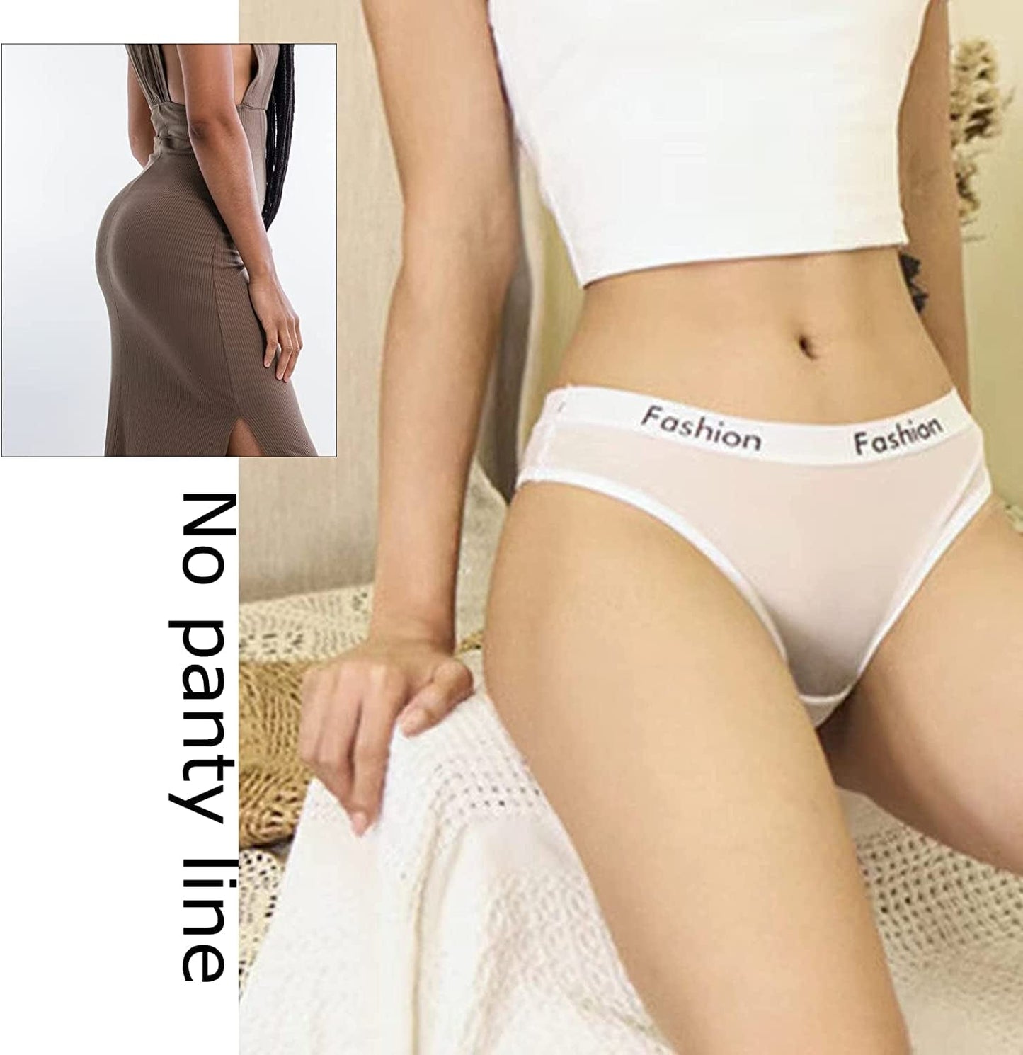 Chelectnis Seamless Thongs for Women 5 Pack Breathable Underwear High Rise Bikini Panties G String T Back Stretch Tangas