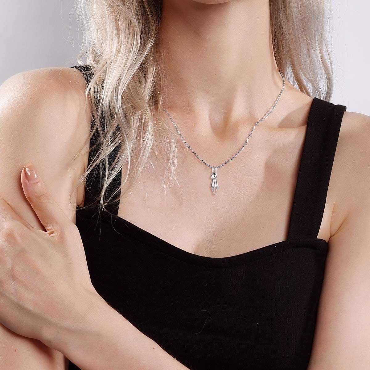 Chicsilver 925 Sterling Silver Cat/Shark/Hedgehog Pendant Necklace Cute Animal Jewelry for Women Teen Girls