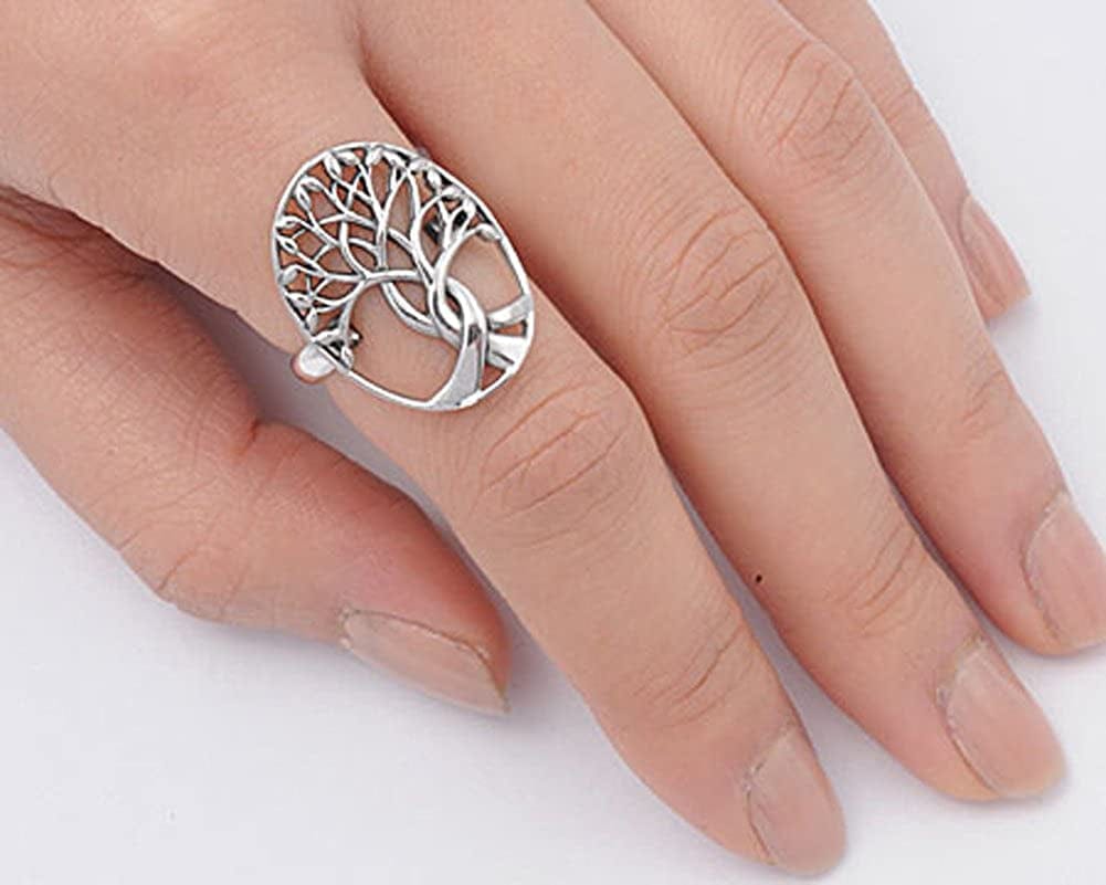 CHOOSE YOUR COLOR Sterling Silver Tree of Life Ring