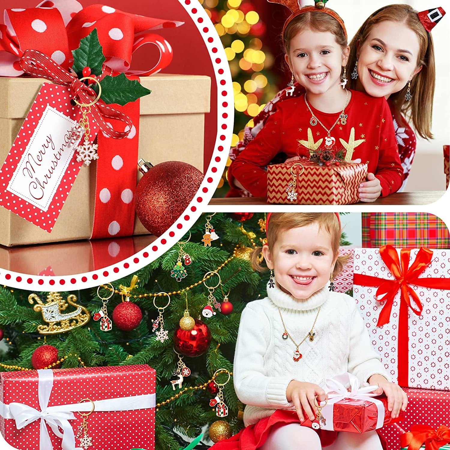 Christmas Charms DIY Xmas Pendant Assorted Styles Enameled Charms for Jewelry Making Alloy Christmas Theme Charms for Earring Necklace Bracelet Key Chain Supplies (66 Pieces) 66