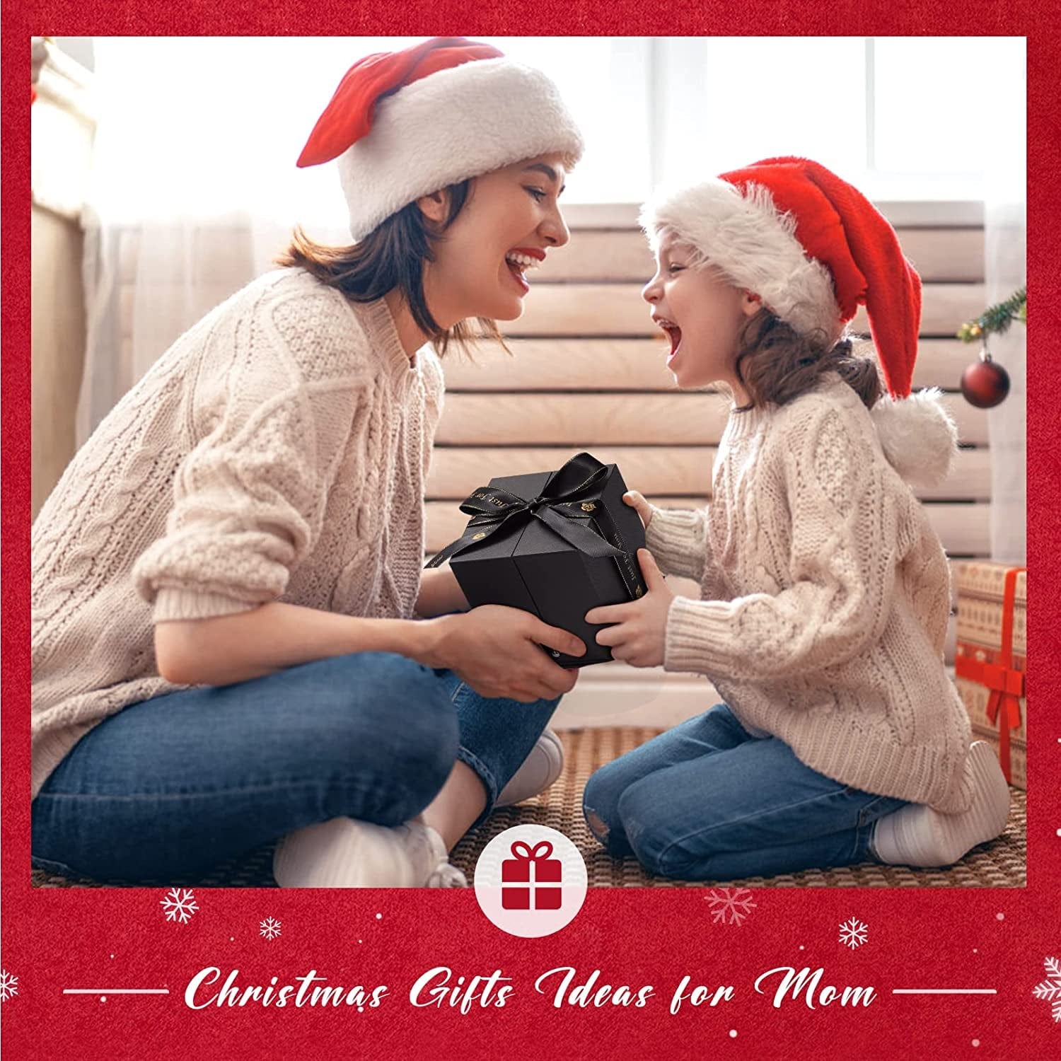 Christmas Rose Gifts for Women - Forever Red Real Rose Gift with Blue Crystal Necklace Birthday Gifts Ideas for Mom Girlfriend Wife Gifts Ideas for Anniversary Valentines