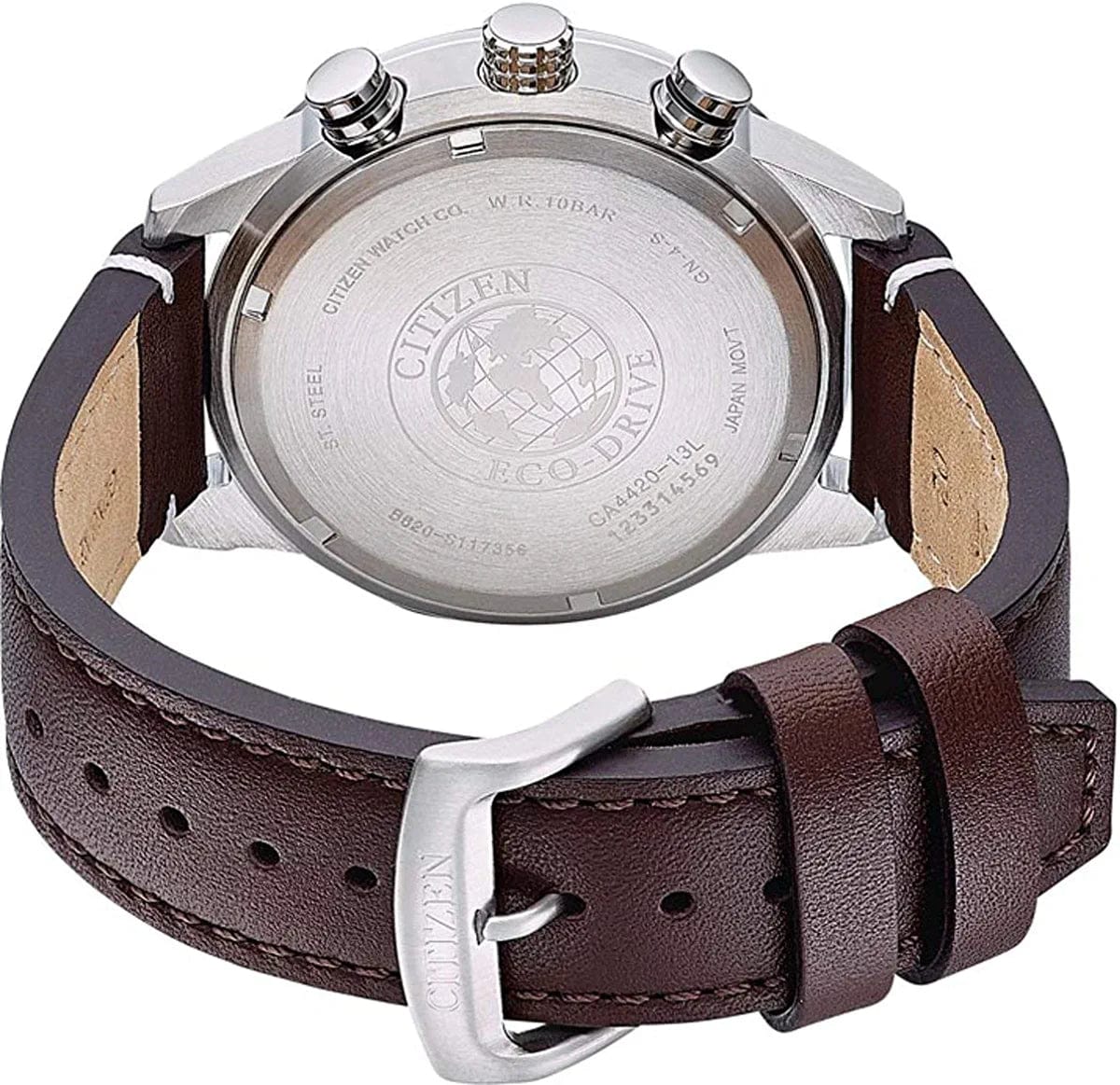Citizen Sports Eco-Drive Chronograph Leather Strap Men'S Watch
