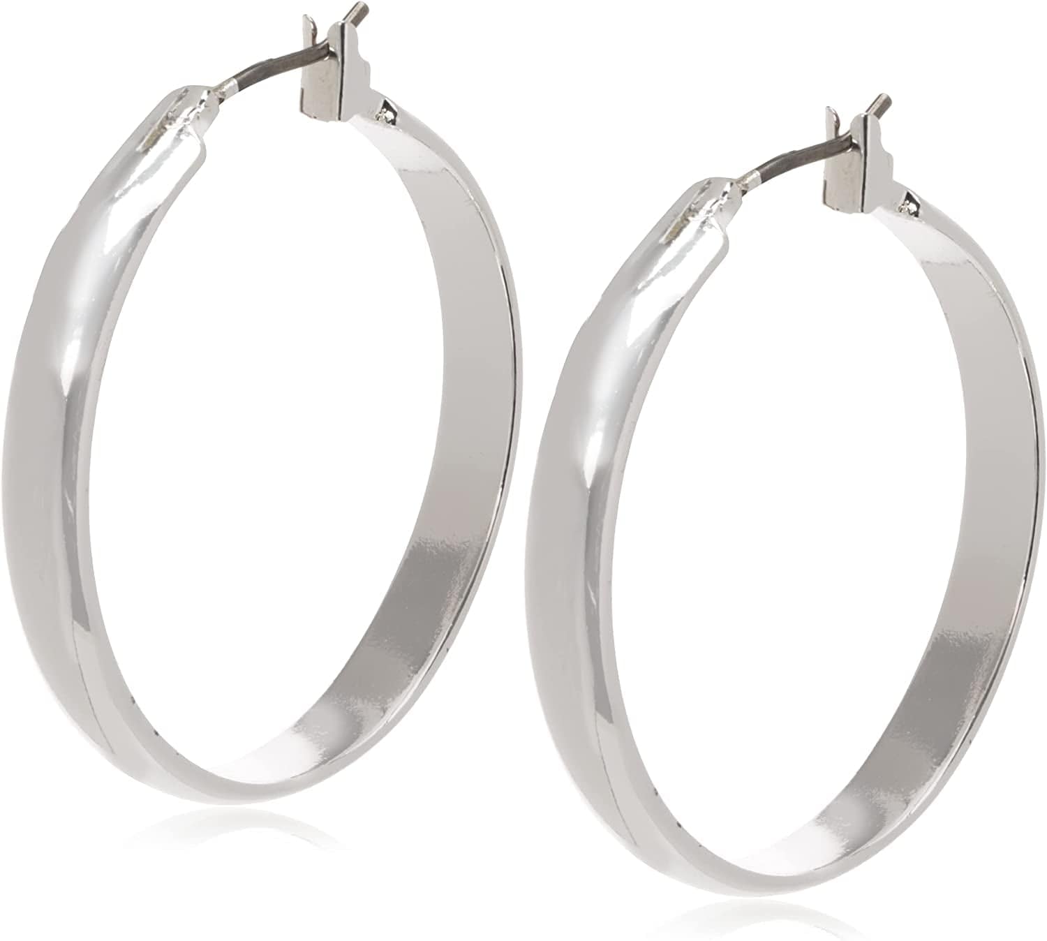 Classics Silvertone Large Oval Hoop Earrings Silver / Classic Silver-Tone Hoop Earrings