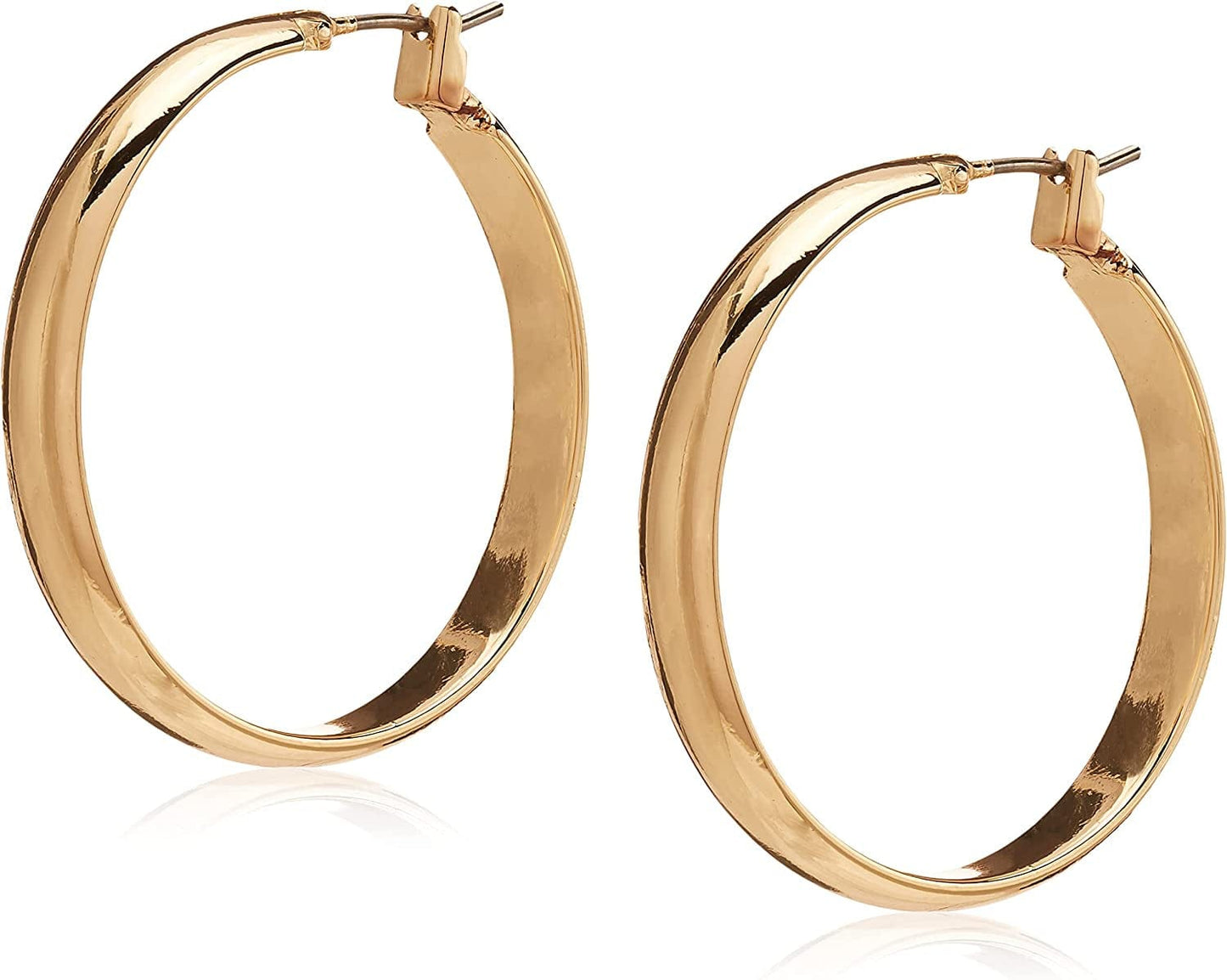 Classics Silvertone Large Oval Hoop Earrings Gold / Gold-Tone Mid-Sized Click It Hoop Earrings