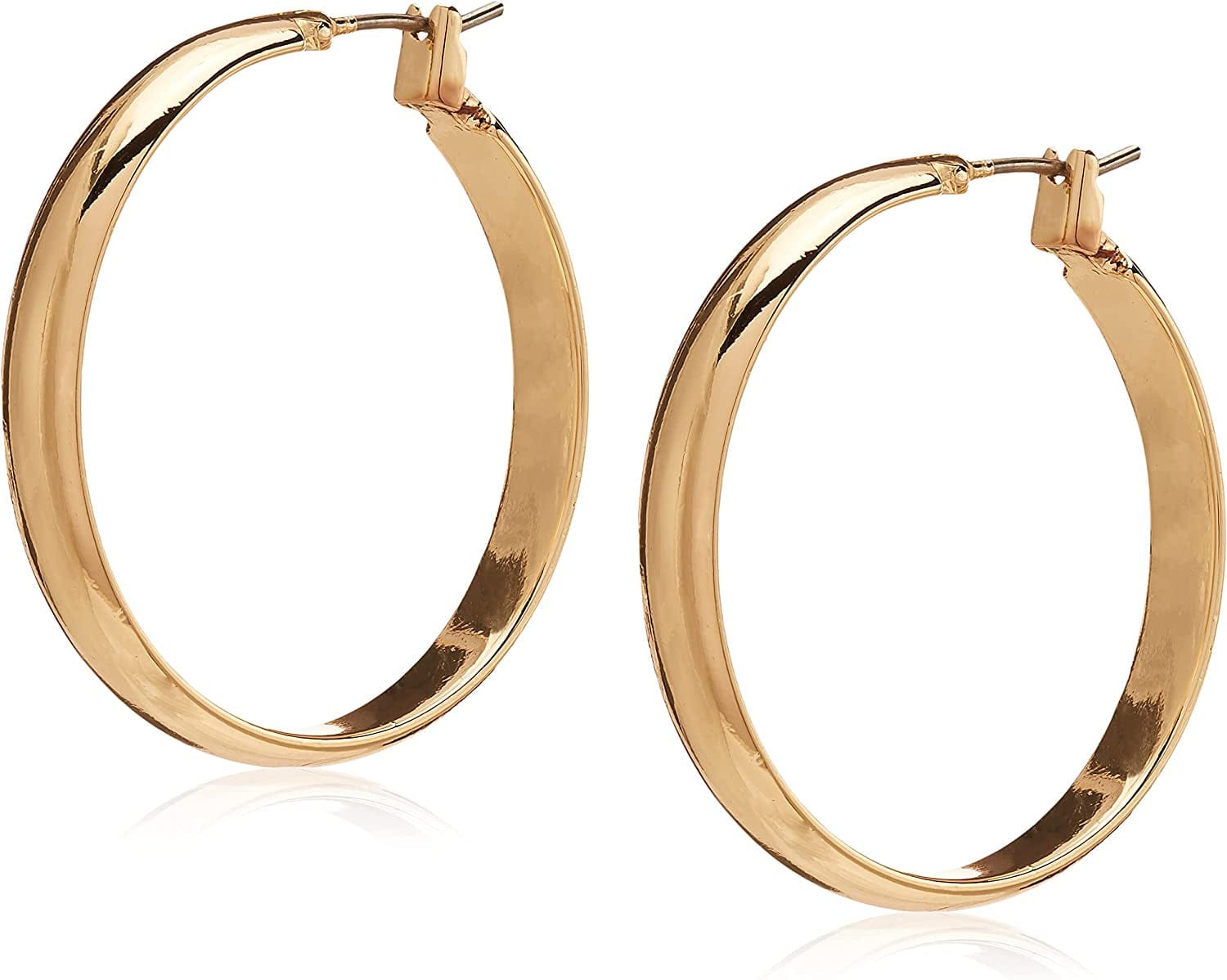 Classics Silvertone Large Oval Hoop Earrings Gold / Gold-Tone Mid-Sized Click It Hoop Earrings