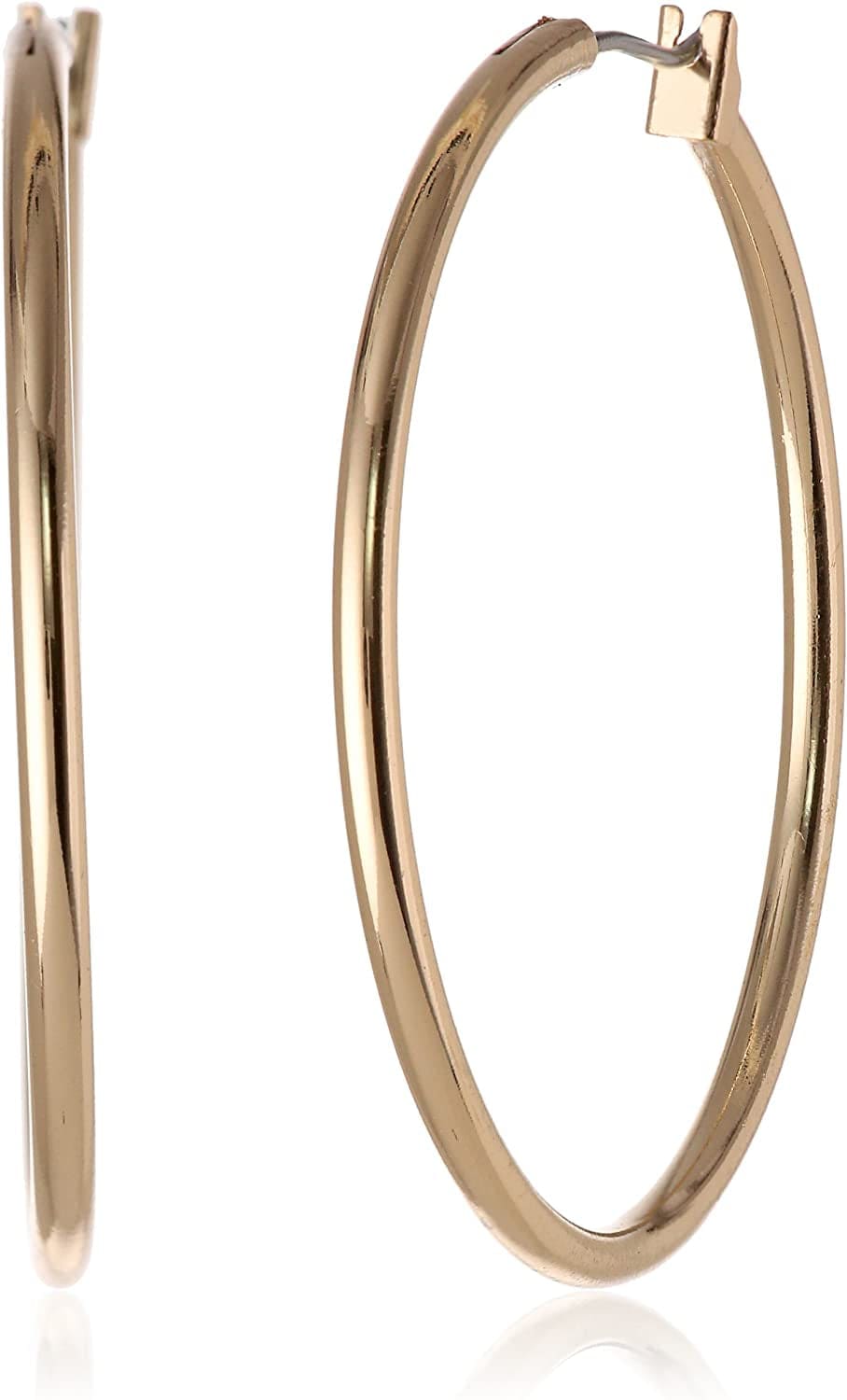 Classics Silvertone Large Oval Hoop Earrings Gold / Gold-Tone Thin Hoop Earrings