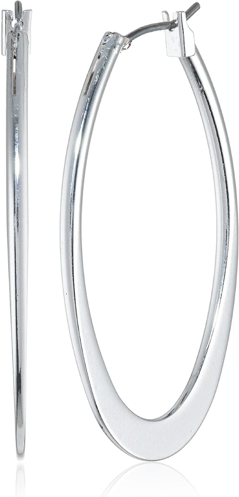 Classics Silvertone Large Oval Hoop Earrings Silver / Silver-Tone Large Oval Hoop Earrings