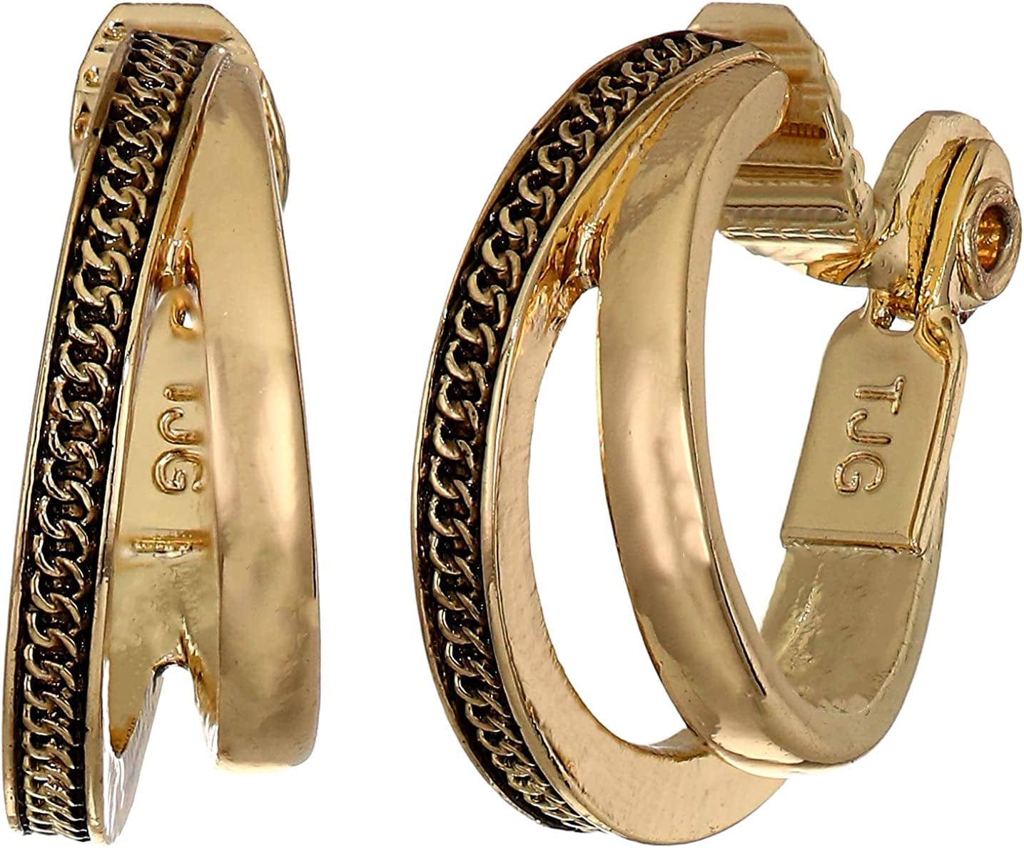 Clip Hoop Earrings GOLD / Huggie Clip Hoop