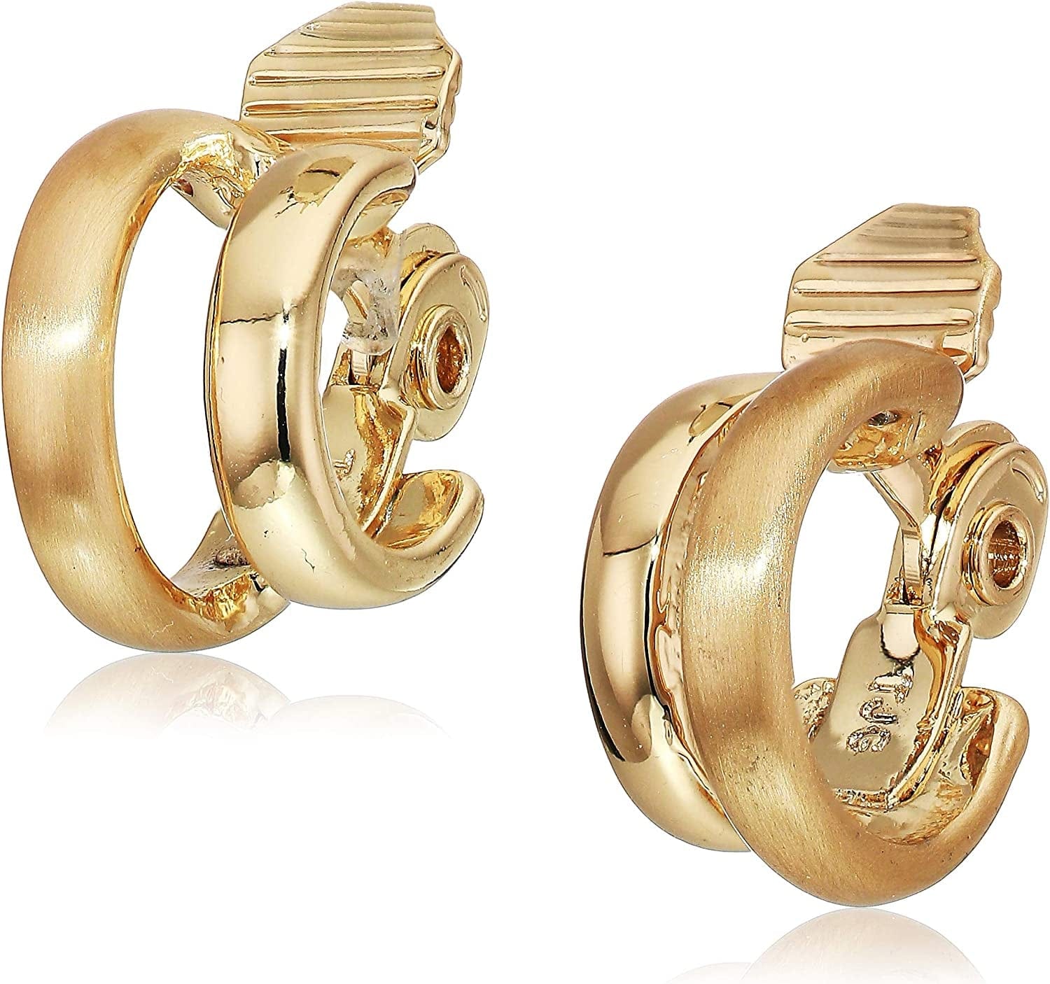 Clip Hoop Earrings Gold tone / CE SM HAMMRD TUBE HOOP