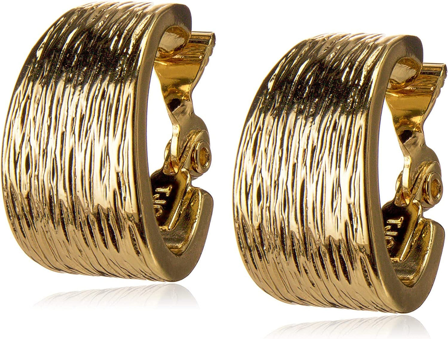 Clip Hoop Earrings Gold / Hoop Clip-On Earrings