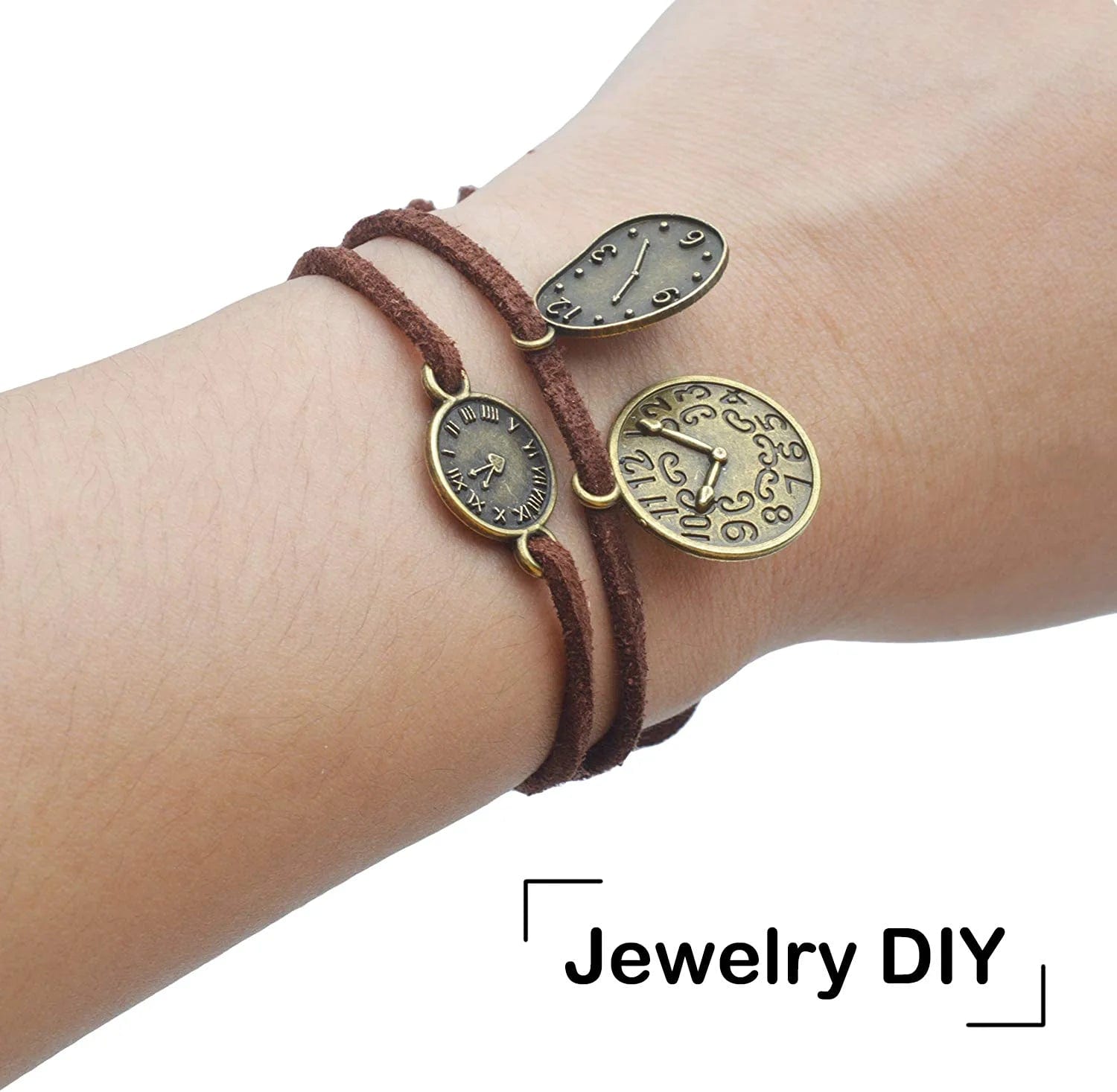 Clock Face Charm Pendant,100 Gram Multi-Style Clocks and Watches Dial Face Movement Charms Gears Steampunk Pendant Craft Supplies for DIY Jewelry Making