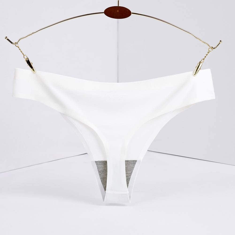 Closecret Women Laser Cut Seamless Thongs Panties Ice Silk Comfy G-String Underwear