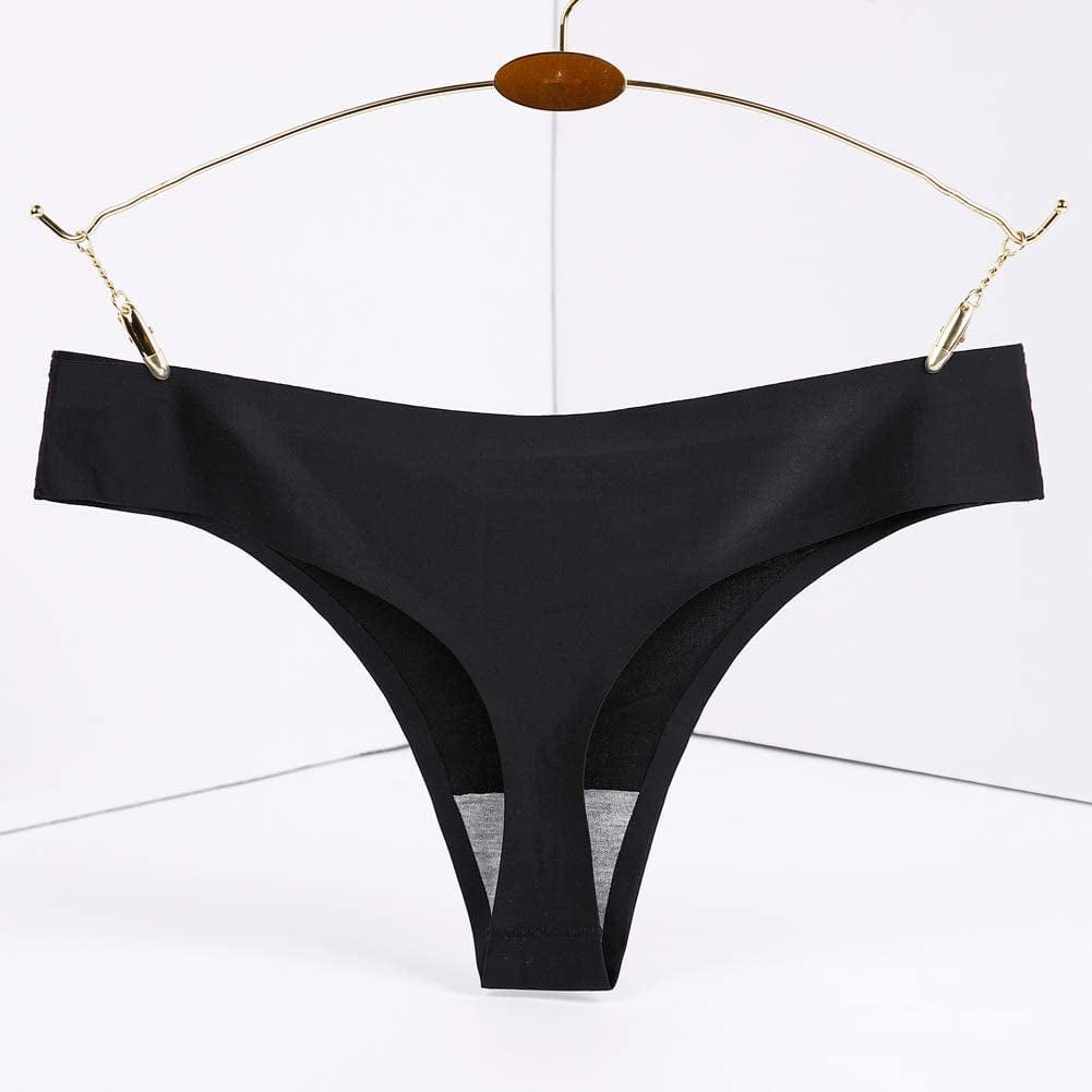 Closecret Women Laser Cut Seamless Thongs Panties Ice Silk Comfy G-String Underwear