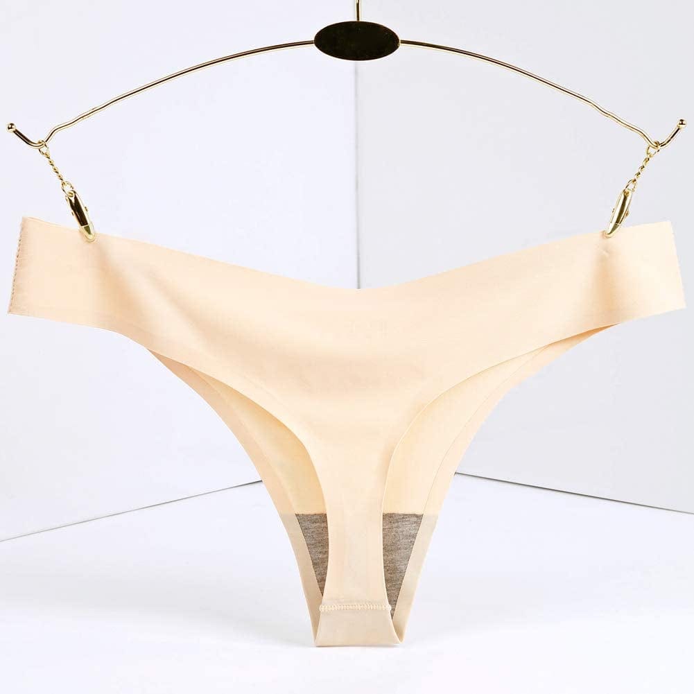 Closecret Women Laser Cut Seamless Thongs Panties Ice Silk Comfy G-String Underwear