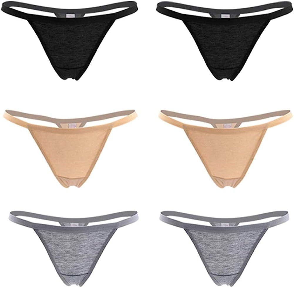 Closecret Women’S Panties Cotton Thongs Pack of 6Pcs G-String Multi / Large-X-Large