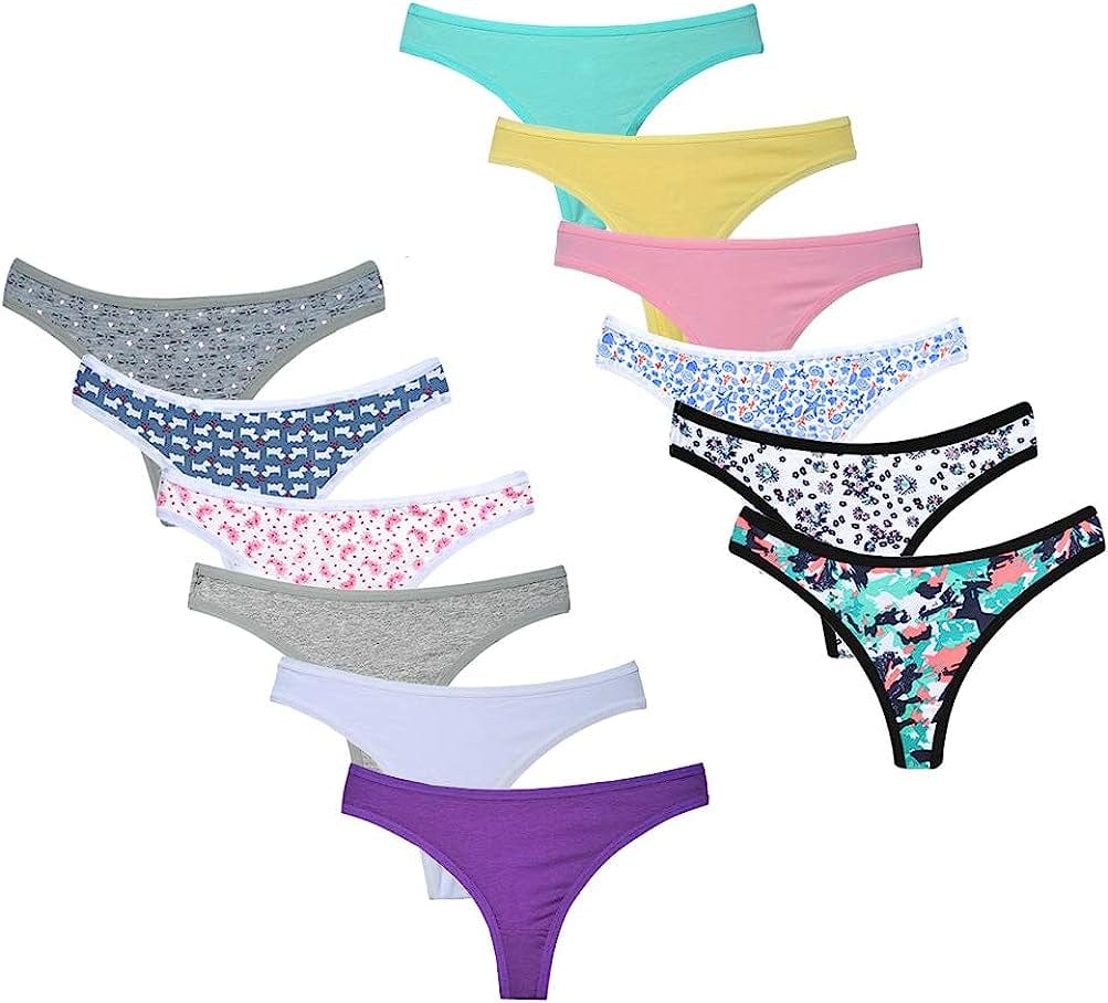 Closecret Women'S Simple and Comfortable Panties Cotton G-Strings Thong 12 Colors / Large