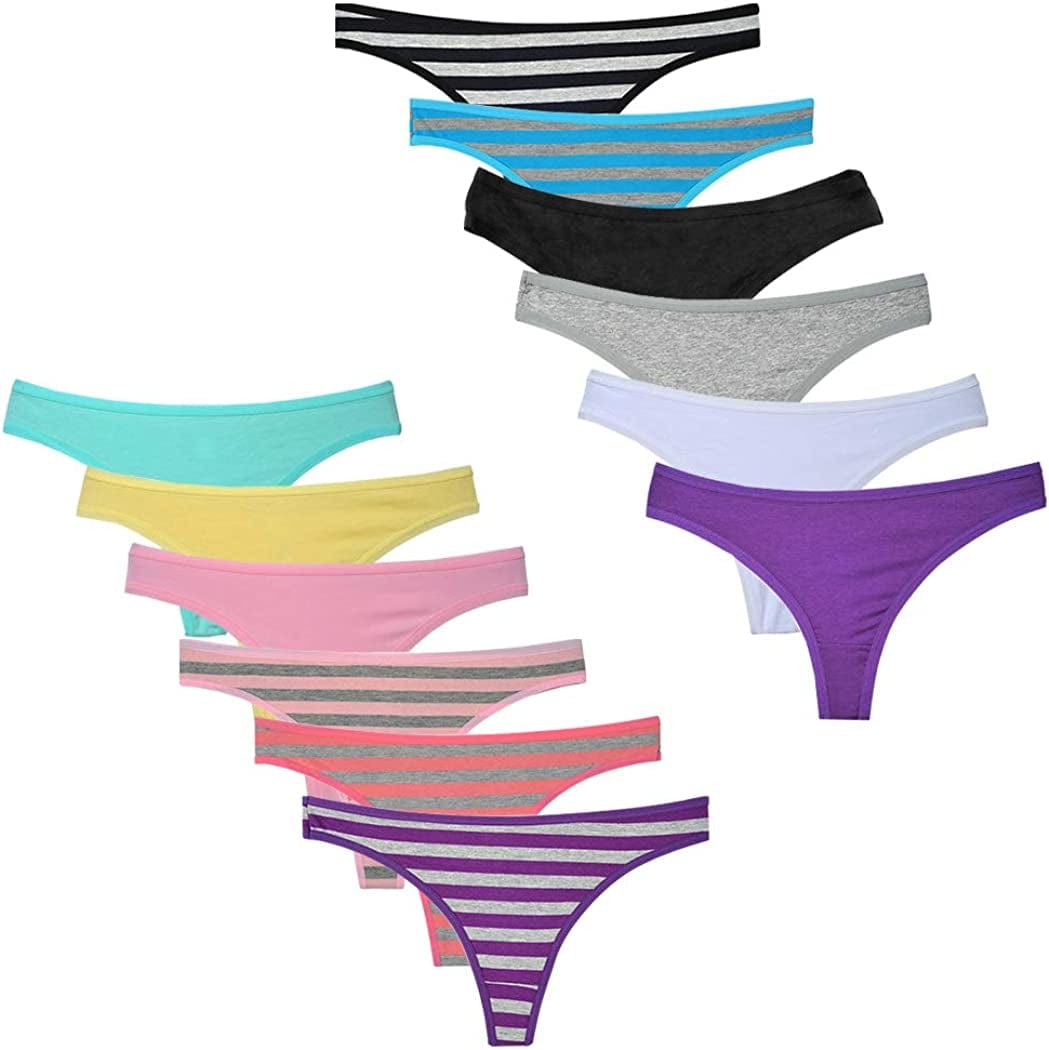 Closecret Women'S Simple and Comfortable Panties Cotton G-Strings Thong 12 Pack / X-Large