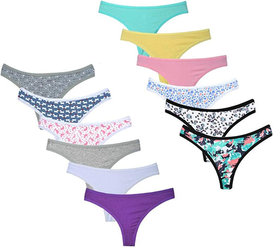 Closecret Women'S Simple and Comfortable Panties Cotton G-Strings Thong 12 Colors / Small