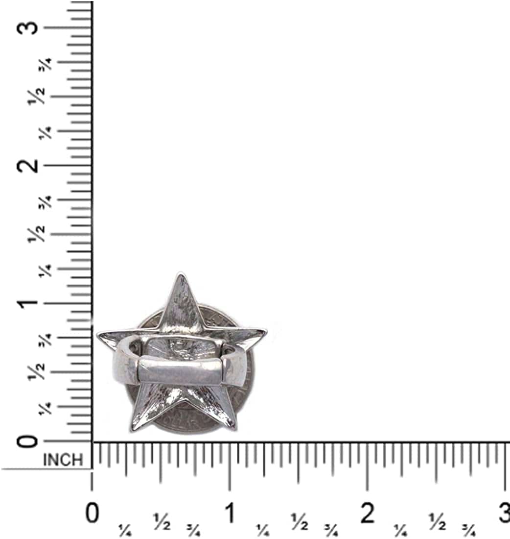 Cocojewelry 4Th of July American Flag Heart Star Stretch Resizable Band Cocktail Ring