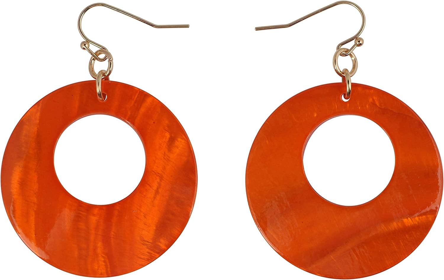 COIRIS Multi Strand Statement Colorful Beaded Necklace with Big Circle Shell Pendant for Women