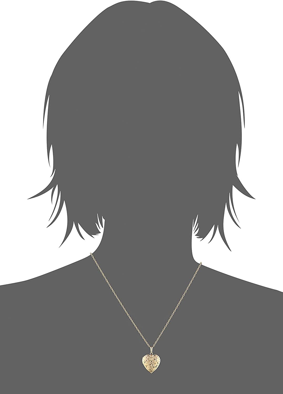 Collection 14K "Engraved Flowers" Heart Locket Necklace, 18"