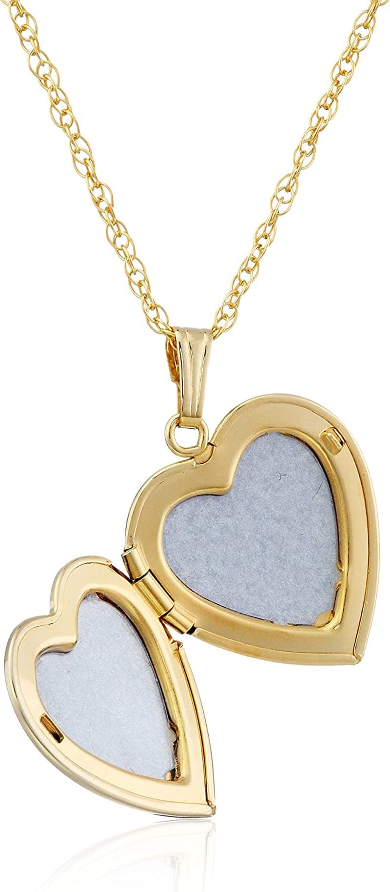 Collection 14K "Engraved Flowers" Heart Locket Necklace, 18"