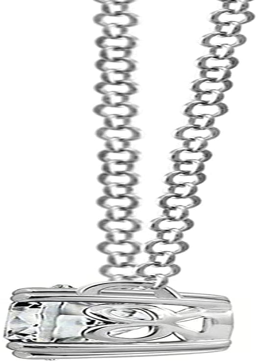 Collection Platinum or Gold-Plated Sterling Silver Round-Cut Infinite Elements Zirconia Solitaire Pendant Necklace