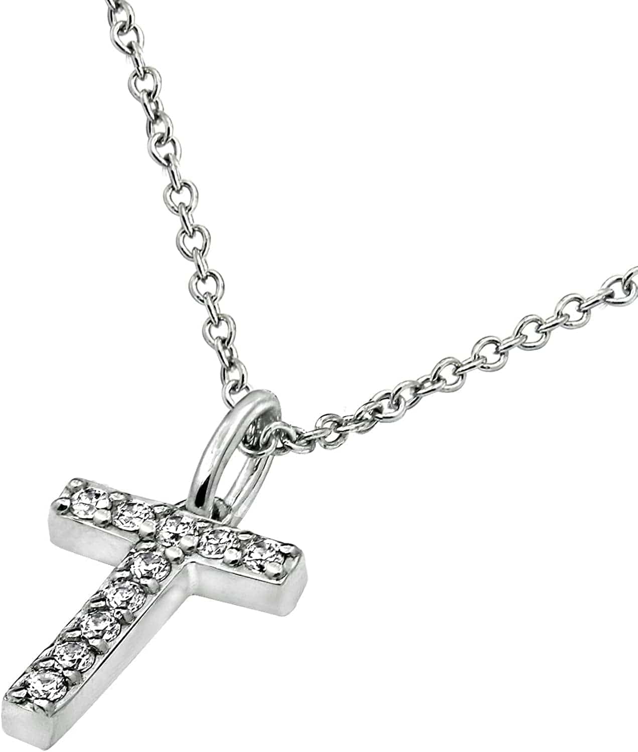 Collection Platinum Plated Sterling Silver Infinite Elements Cubic Zirconia Initial Pendant Necklace, 18" T