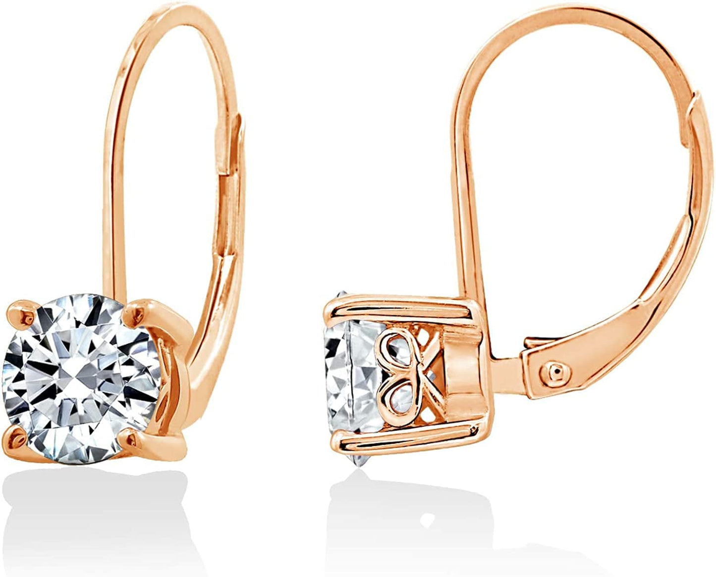 Collection Platinum-Plated Sterling Silver Infinite Elements Zirconia Leverback Earrings Yellow-gold-plated / 1 cttw