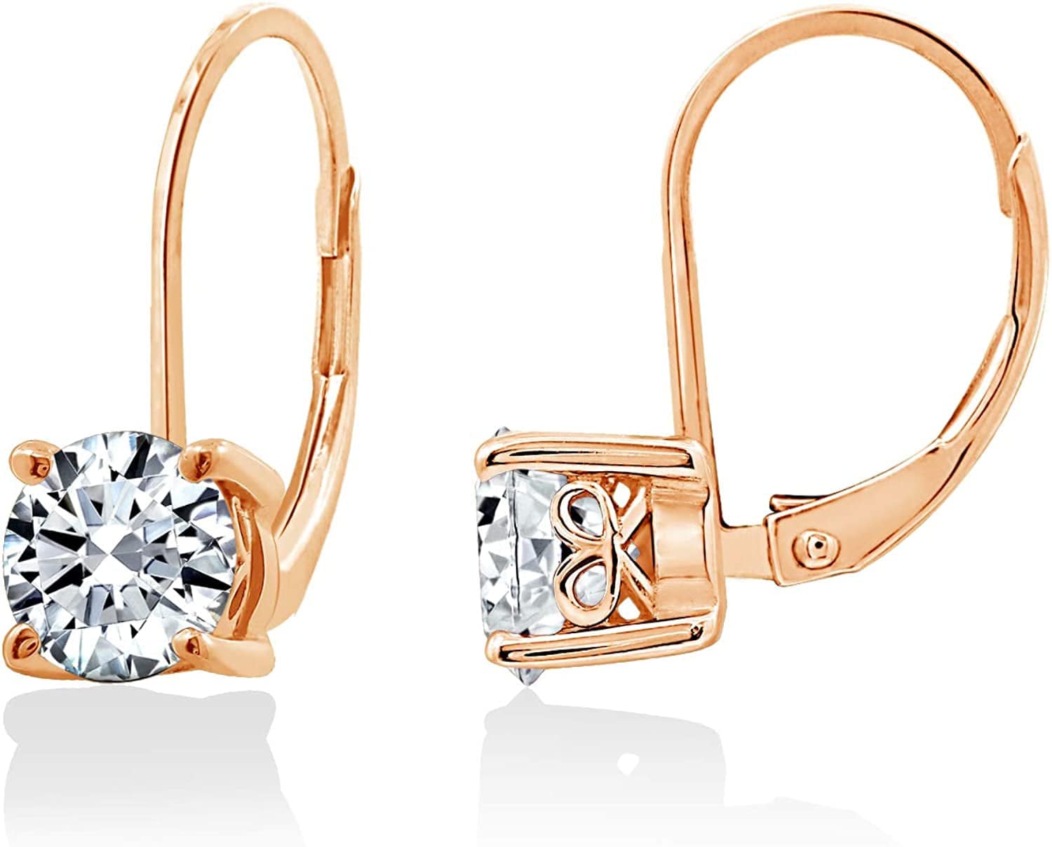 Collection Platinum-Plated Sterling Silver Infinite Elements Zirconia Leverback Earrings Yellow-gold-plated / 1 cttw