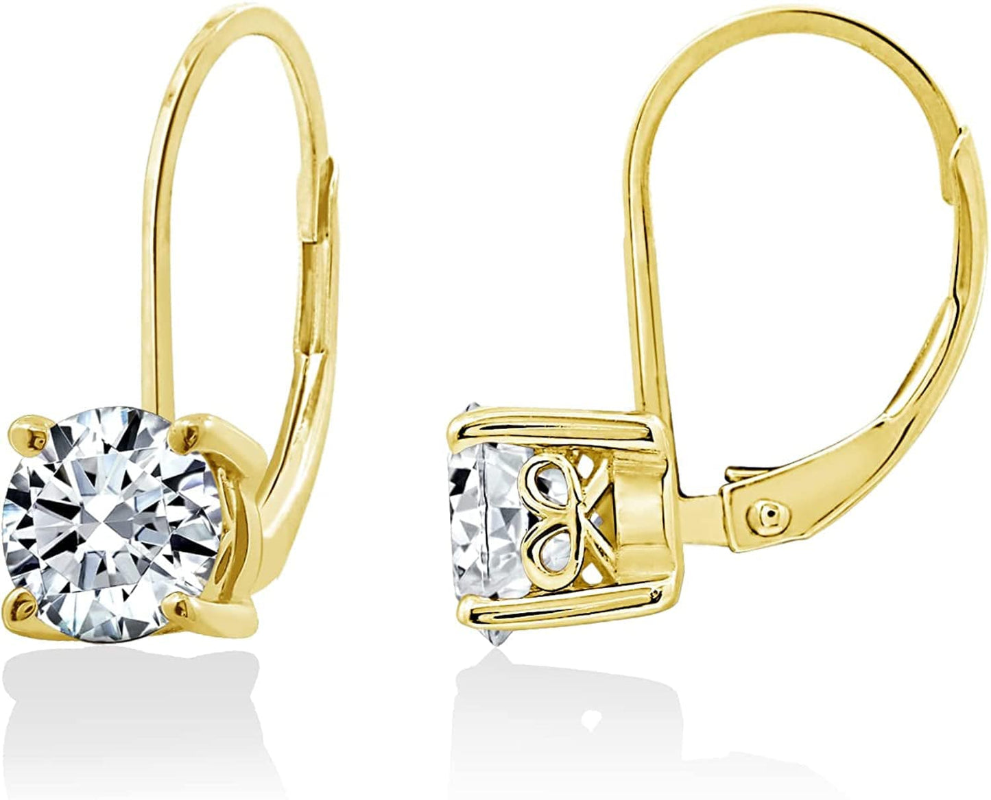 Collection Platinum-Plated Sterling Silver Infinite Elements Zirconia Leverback Earrings Rose-gold-plated / 1 cttw