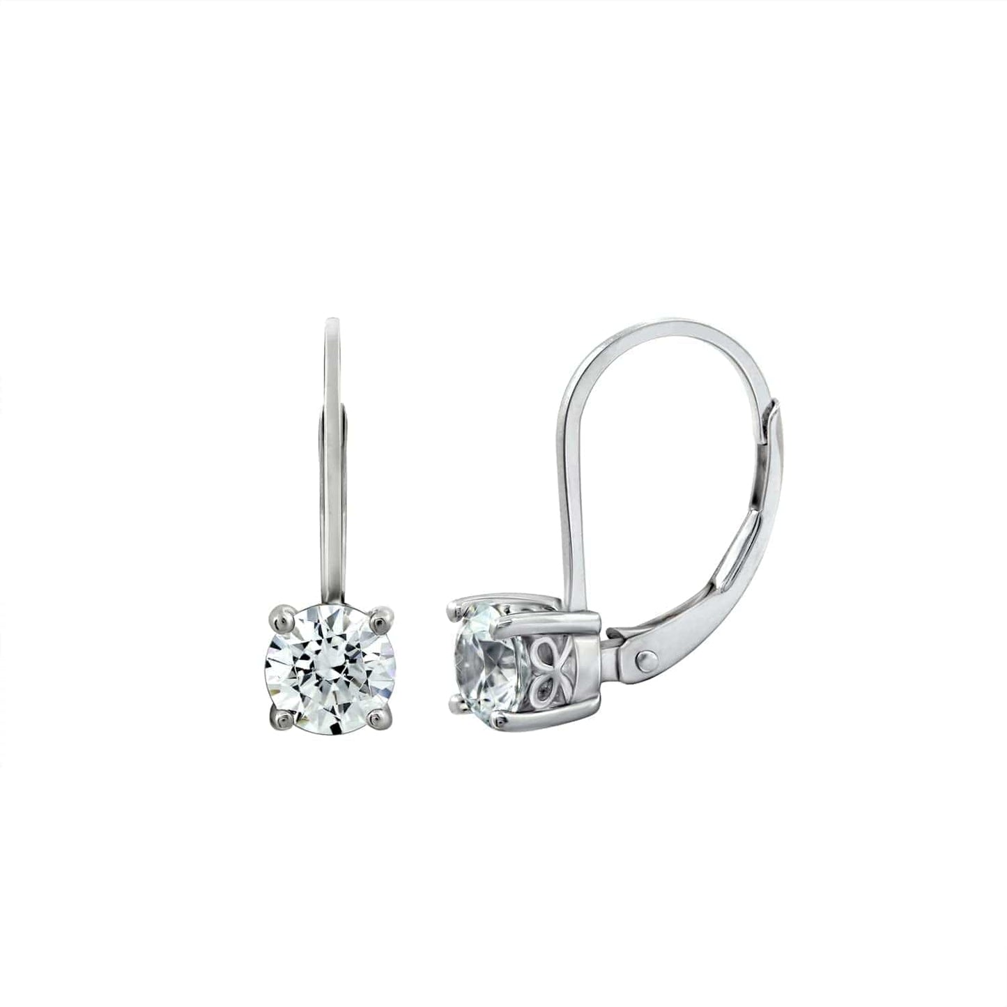 Collection Platinum-Plated Sterling Silver Infinite Elements Zirconia Leverback Earrings Platinum-Plated / 2 cttw
