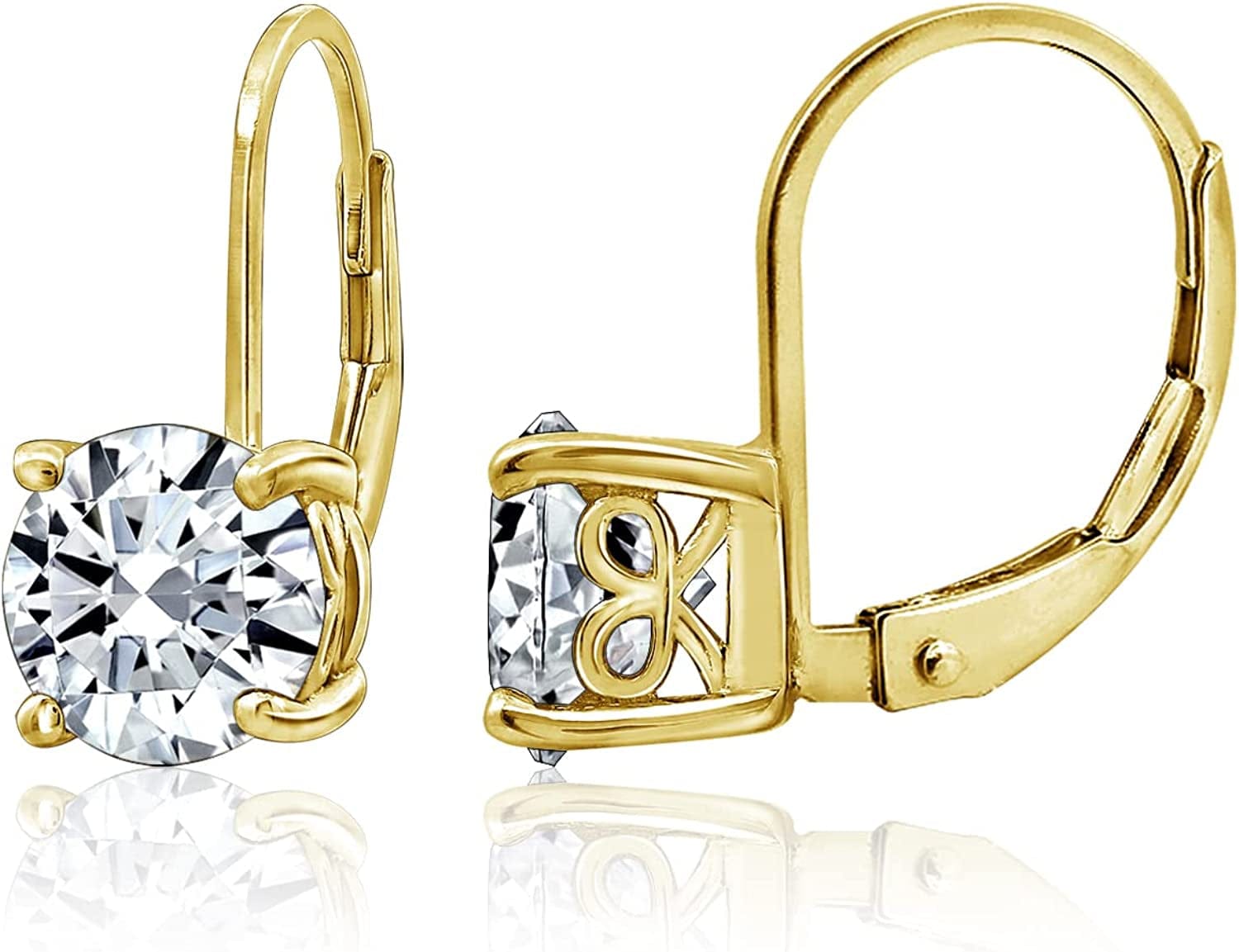 Collection Platinum-Plated Sterling Silver Infinite Elements Zirconia Leverback Earrings Yellow-gold-plated / 3 cttw