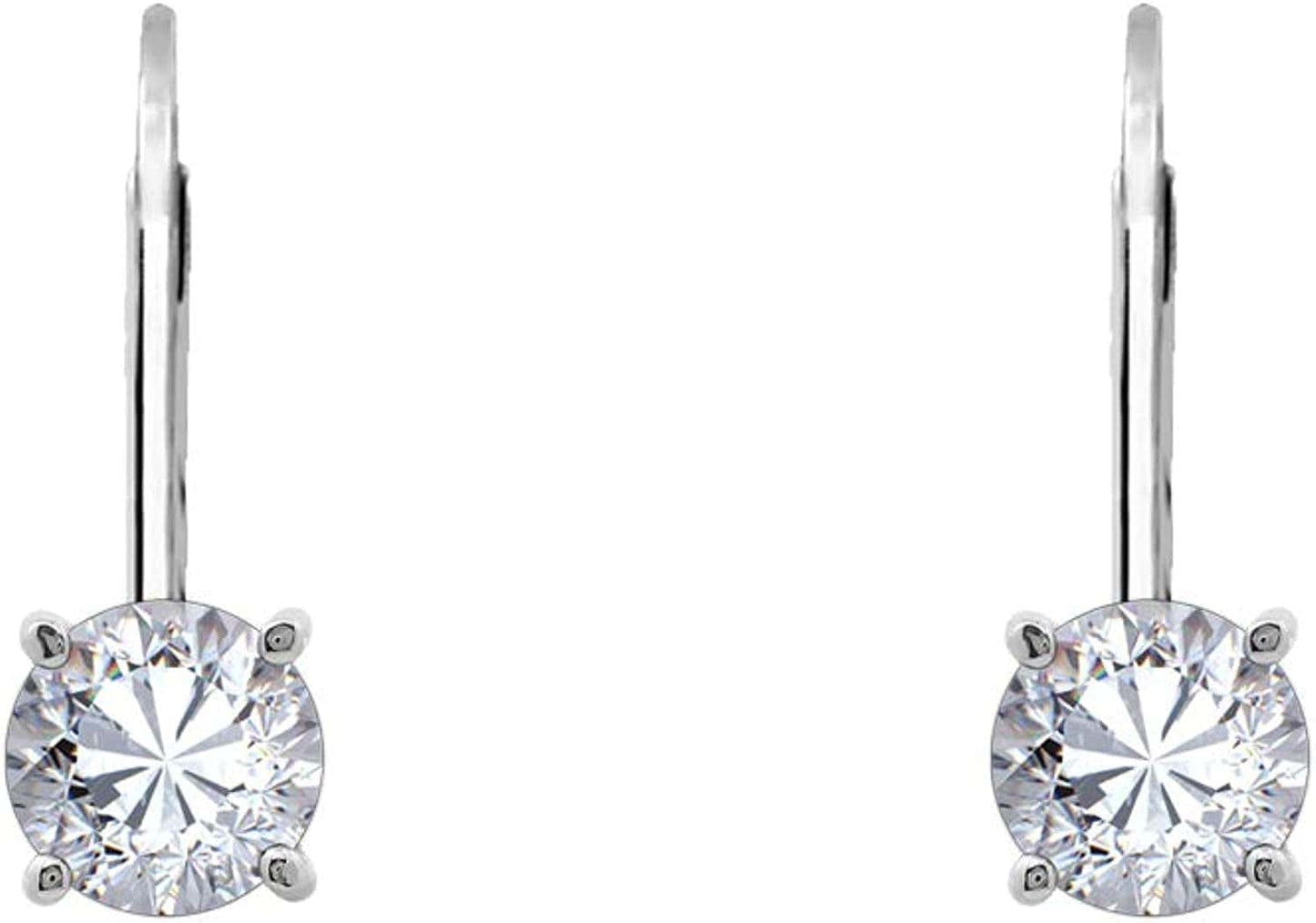 Collection Platinum-Plated Sterling Silver Infinite Elements Zirconia Leverback Earrings