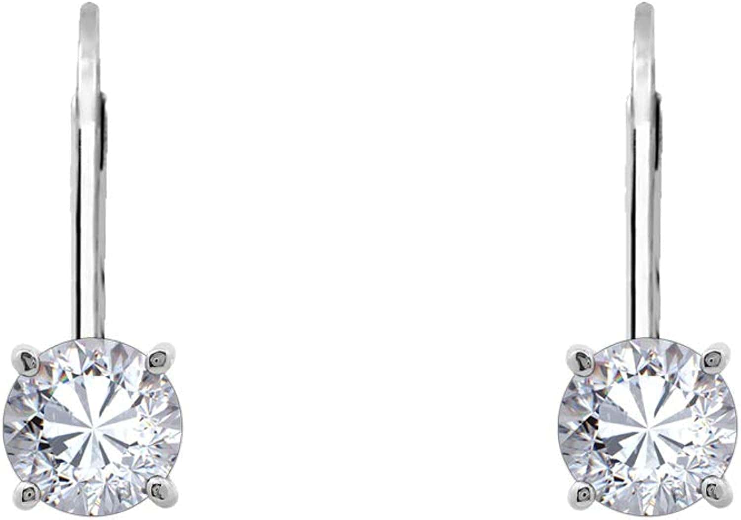 Collection Platinum-Plated Sterling Silver Infinite Elements Zirconia Leverback Earrings