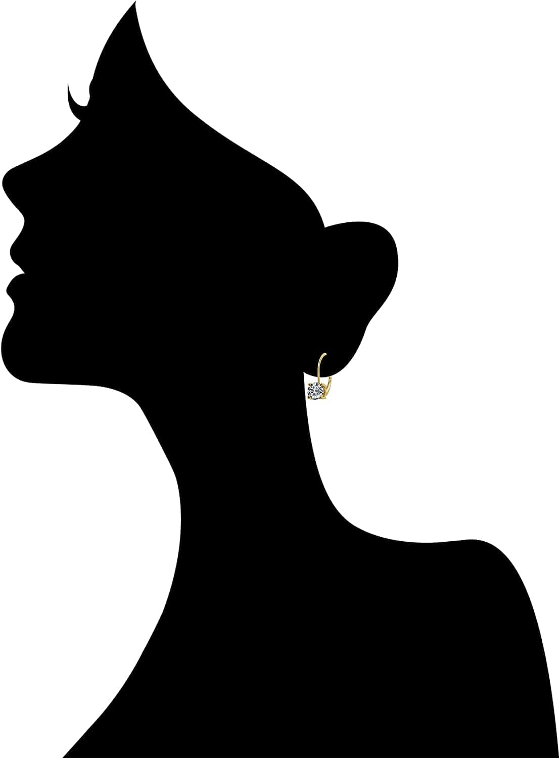 Collection Platinum-Plated Sterling Silver Infinite Elements Zirconia Leverback Earrings