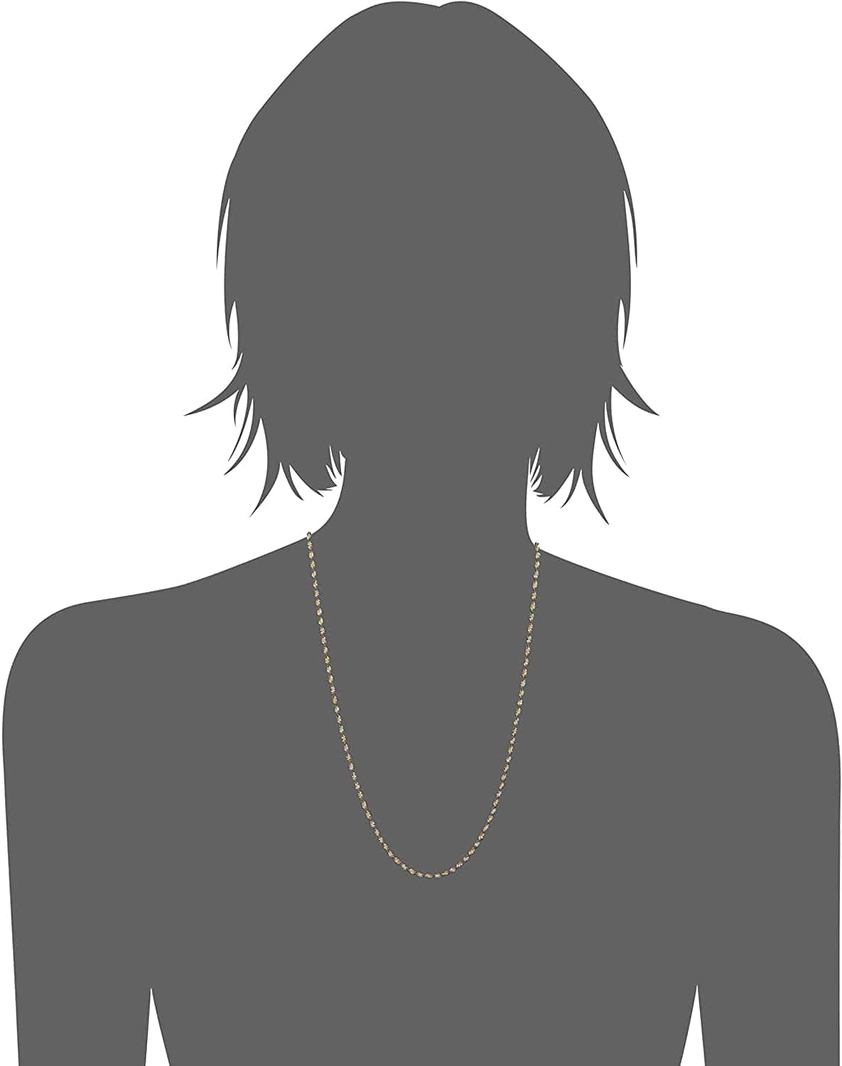 Collection Sterling Silver 18K Gold Two Tone 2.3Mm Twisted Butterfly Chain Necklace